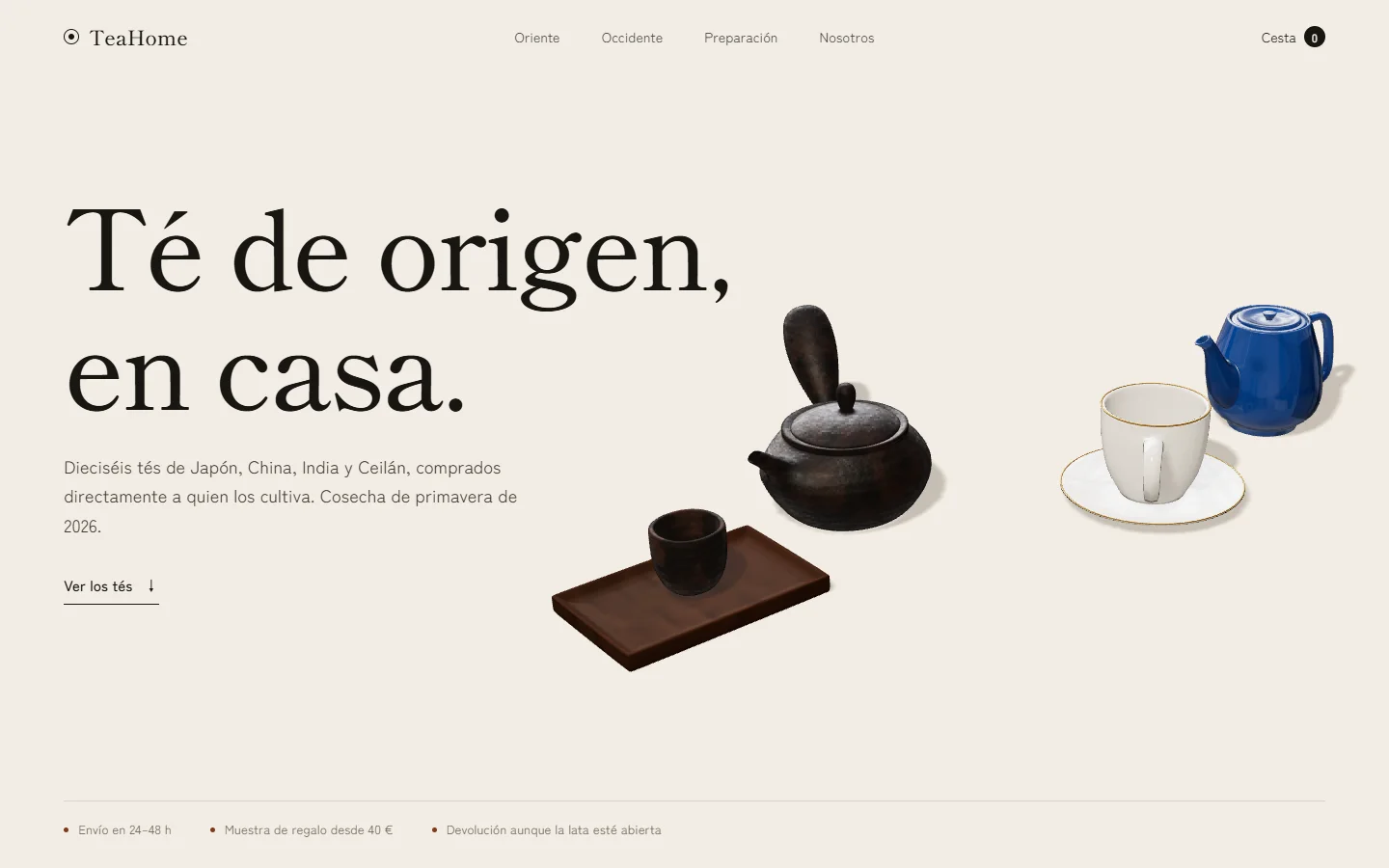 Portada de TeaHome: dos juegos de té en 3D sobre papel